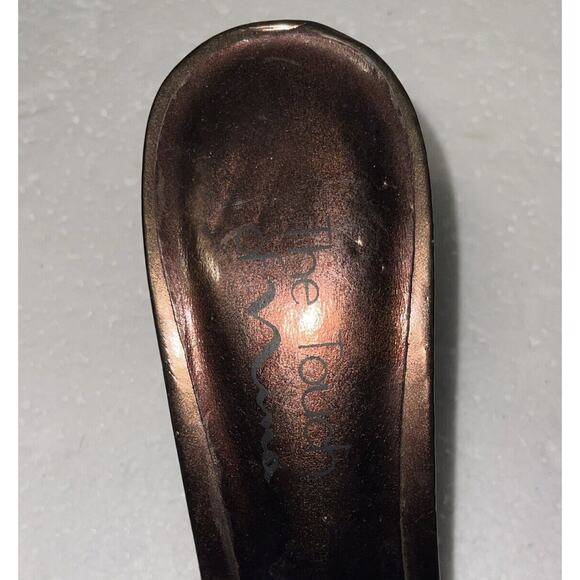 The Touch Of Nina Bronze Peep Toe Pump With Glitter SIZE 8M Vibrant - Picture 5 of 5